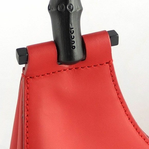 Gucci Bamboo Shoulder Bag Red Black - Picture 8 of 10